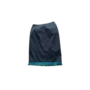 ✨ 𝐉𝐄𝐗 Navy Blue Pencil Skirt w/ Teal Fringe Hem
